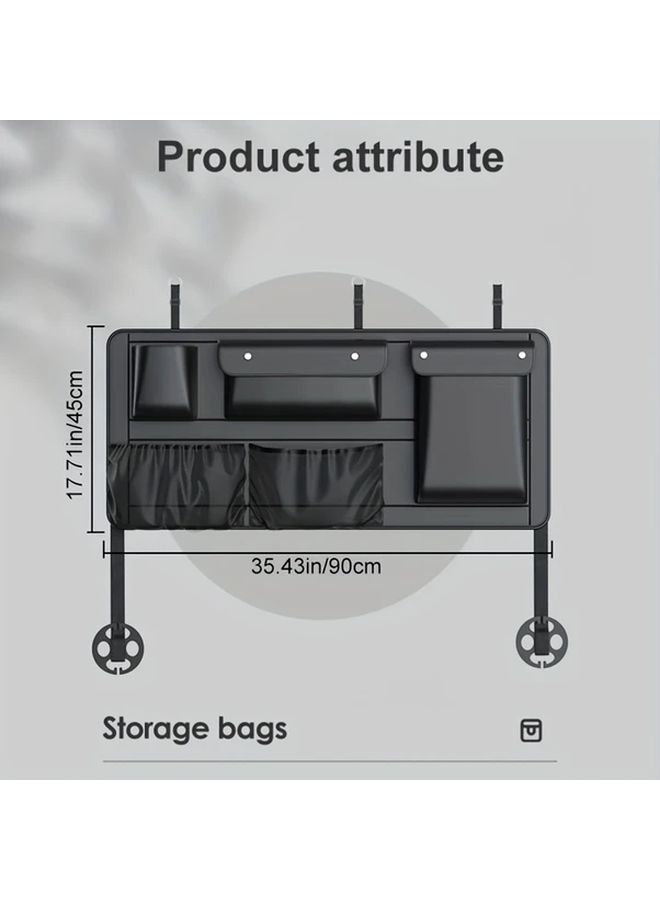 Black Faux Leather Car Trunk Organizer Foldable Storage Box Multi Functional Auto Boot Organizer For SUV Sedan And Hatchback Spacious Interior Cargo Bag For Vehicle - Image 2