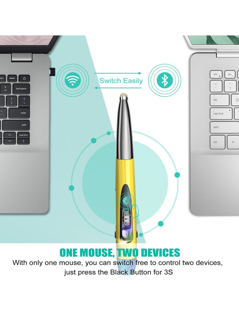 Generic Pen Mouse, Rechargeable Luminous Silent Wireless Mouse, Small Portable Dual Mode Bluetooth Mouse, Lightweight Comfortable Grip Durable Laptop Mouse, (1pc, Grey)  - Image 3