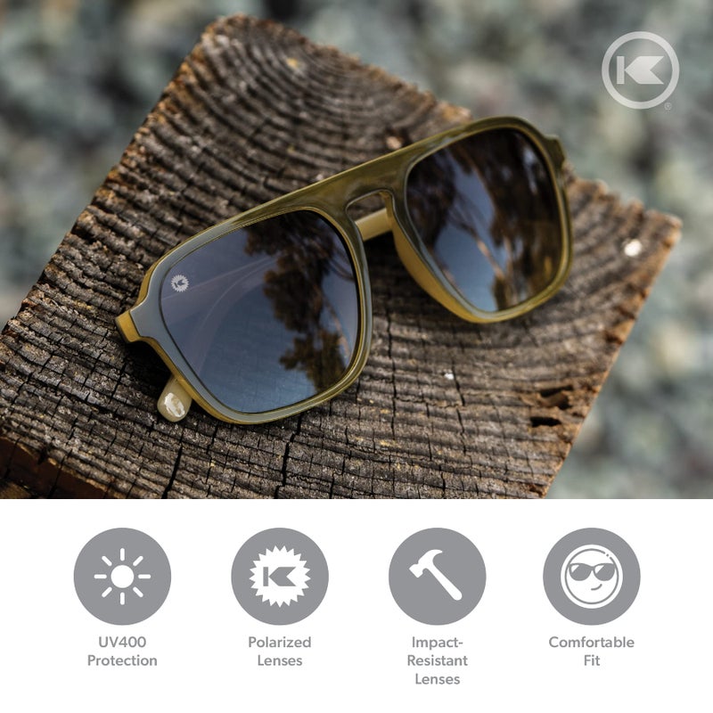 Knockaround Pacific Palisades Polarized Sunglasses for Men & Women - Impact Resistant Lenses & Full UV400 Protection, Coastal Dunes Green - Image 2