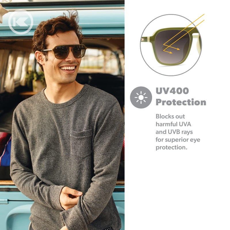 Knockaround Pacific Palisades Polarized Sunglasses for Men & Women - Impact Resistant Lenses & Full UV400 Protection, Coastal Dunes Green - Image 3