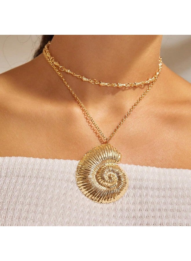 YANCHUN Conch Shell Necklace For Women Gold Shell Necklace Dainty Seashell Necklace Trendy Shell Choker Necklace Summer Beach Jewelry Accessories For Girls - Image 3