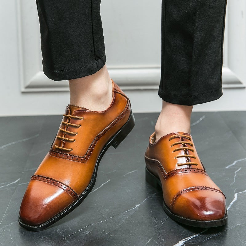 Plus Size Leather Shoes Men'S 38-46 Size Three-Joint Men'S Shoes 2023 Lace-Up Gentleman Shoes Wedding Shoes Men'S Leather Shoes - Image 3