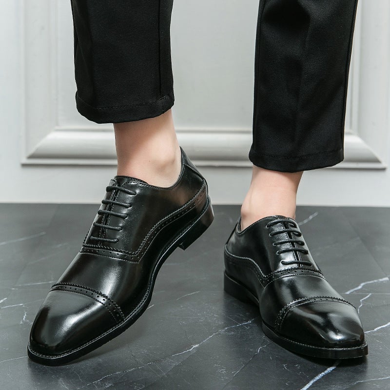 Plus Size Leather Shoes Men'S 38-46 Size Three-Joint Men'S Shoes 2023 Lace-Up Gentleman Shoes Wedding Shoes Men'S Leather Shoes - Image 4