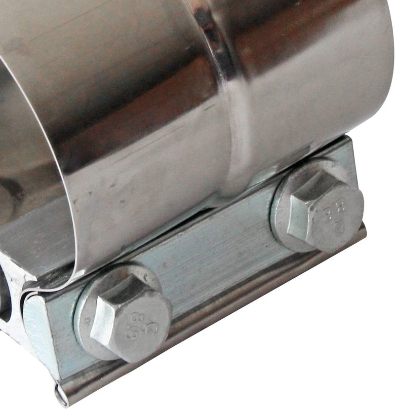 LEDAUT Exhaust Clamps Band Clamp 2.5" Lap Joint - Stainless Steel Lap Joint Exhaust Band Clamp with 1 Block 2Pcs for 2.5" Od to 2.5" Id Exhaust Pipe, Muffler, Elbow and Exhaust Tubing Connection(2 Pack) - Image 5