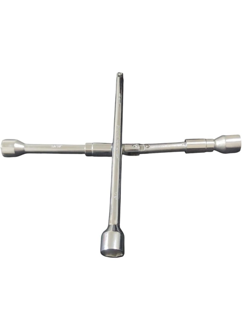 مفتاح ربط عجلات قابل للطي – تصميم متقاطع ثلاثي الاتجاهات لفك وتبديل الإطارات - Image 2