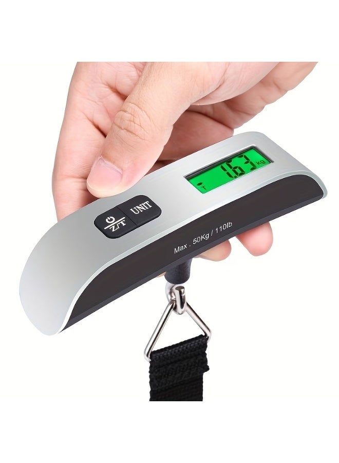 FUDIYA 1pc 110lb/50kg Digital Handheld Luggage Hanging Baggage Scale, hand Scale, for automotive detailing tools, Mini Portable Electronic Scale, Express Scale With Backlight LCD Display, Travel Must Haves - Image 1