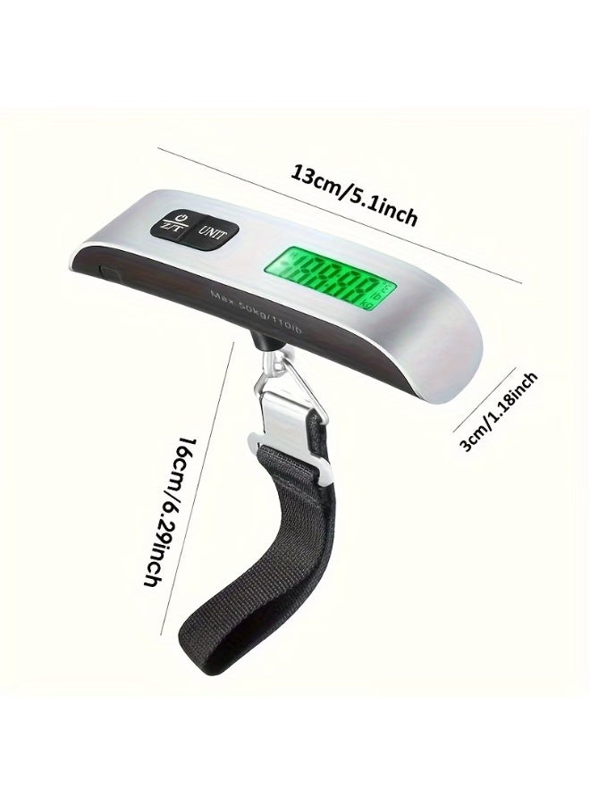 FUDIYA 1pc 110lb/50kg Digital Handheld Luggage Hanging Baggage Scale, hand Scale, for automotive detailing tools, Mini Portable Electronic Scale, Express Scale With Backlight LCD Display, Travel Must Haves - Image 2