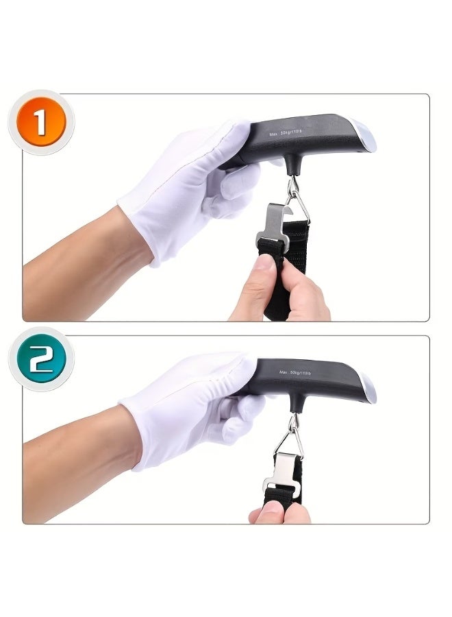 FUDIYA 1pc 110lb/50kg Digital Handheld Luggage Hanging Baggage Scale, hand Scale, for automotive detailing tools, Mini Portable Electronic Scale, Express Scale With Backlight LCD Display, Travel Must Haves - Image 4