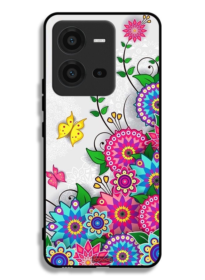Tolwak Vivo V25 5G Protective Case Cover Mandala Flowers - Image 2