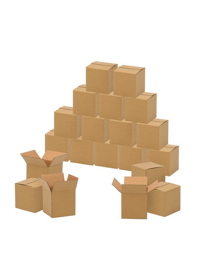 FARRAY Shipping Boxes 4X4X4 Inches (Inner Size) 50 Pack Sturdy Kraft Corrugated Small Cardboard Boxes For Mailing Packingbrown - Image 1