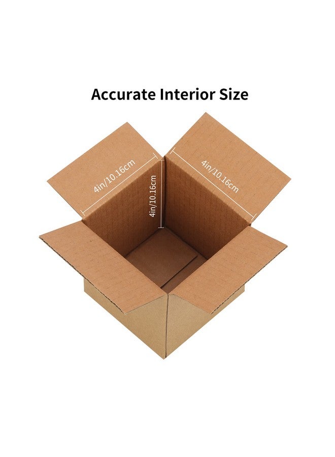 FARRAY Shipping Boxes 4X4X4 Inches (Inner Size) 50 Pack Sturdy Kraft Corrugated Small Cardboard Boxes For Mailing Packingbrown - Image 2