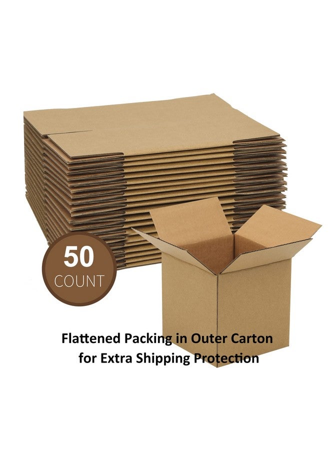 FARRAY Shipping Boxes 4X4X4 Inches (Inner Size) 50 Pack Sturdy Kraft Corrugated Small Cardboard Boxes For Mailing Packingbrown - Image 4