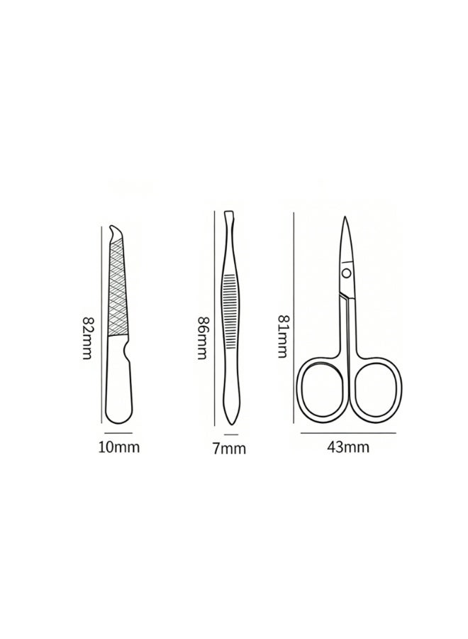 Portable 7-Piece Manicure Set, Leatherette Case with Stainless Steel Nail Clippers, Scissors, Ear Pick, Professional Grooming Kit - Image 3