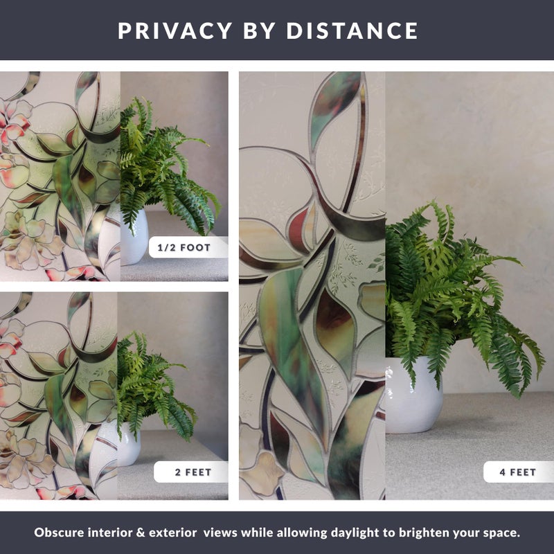 Artscape Begonia | Privacy Window Film with Vibrant Colored Pattern | Non-Adhesive & UV Protection | Easy to Apply & Removable | 24 x 36 Inches | Made in USA - Image 4