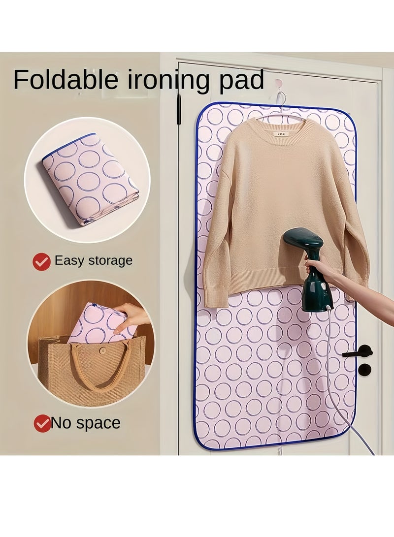 Portable Ironing Mat 70x45cm for Tabletop, Foldable Heat Resistant Ironing Blanket, Waterproof Scratch-Proof Ironing Pad for Countertop, Washer Dryer, Door Hanging Use, Travel Ironing Board - Image 1