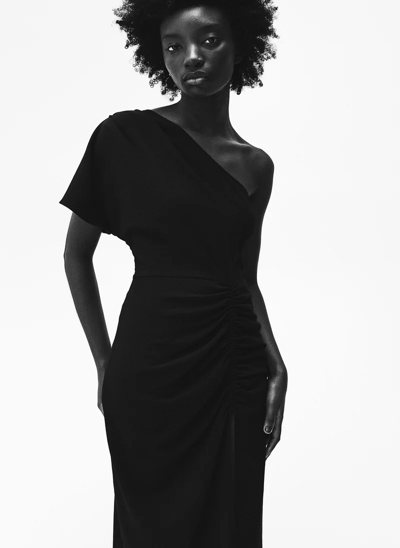 H&M Draped One-Shoulder Dress