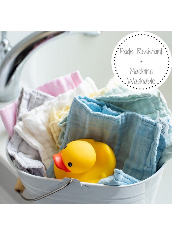 LollyBanks Baby Washcloths, 100% Cotton Kids Washcloths, Large 12 x 12 Inches Soft and Absorbent Muslin Baby Towel for Bath, Burp Cloths, Bibs, Baby Essentials, Registry (Pack of 6 Multi Color) - Image 5