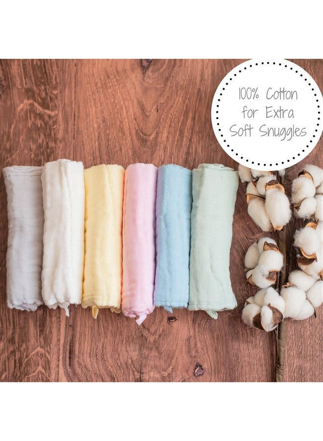 LollyBanks Baby Washcloths, 100% Cotton Kids Washcloths, Large 12 x 12 Inches Soft and Absorbent Muslin Baby Towel for Bath, Burp Cloths, Bibs, Baby Essentials, Registry (Pack of 6 Multi Color) - Image 4