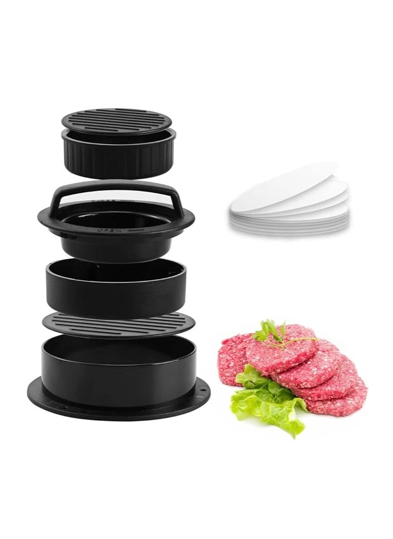 General Burger Press Pie Maker, 3-in-1 Non-Stick Burger Press with 100 pieces of wax paper to make a perfectly shaped burger  - Image 1