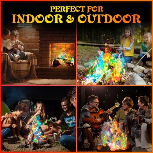 MEKER Fire Color Changing Packets - Fire Pit, Campfires, Outdoor Fireplaces, Bonfire - Fire Color - Perfect Fire Camping Accessories for Kids & Adults (12 Pack) - Image 3