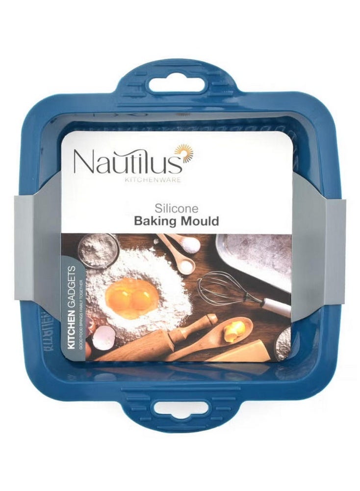 Nautilus Kitchenware Silicone Square Baking Mould Blue Small 42 cm x 25 cm - Image 1