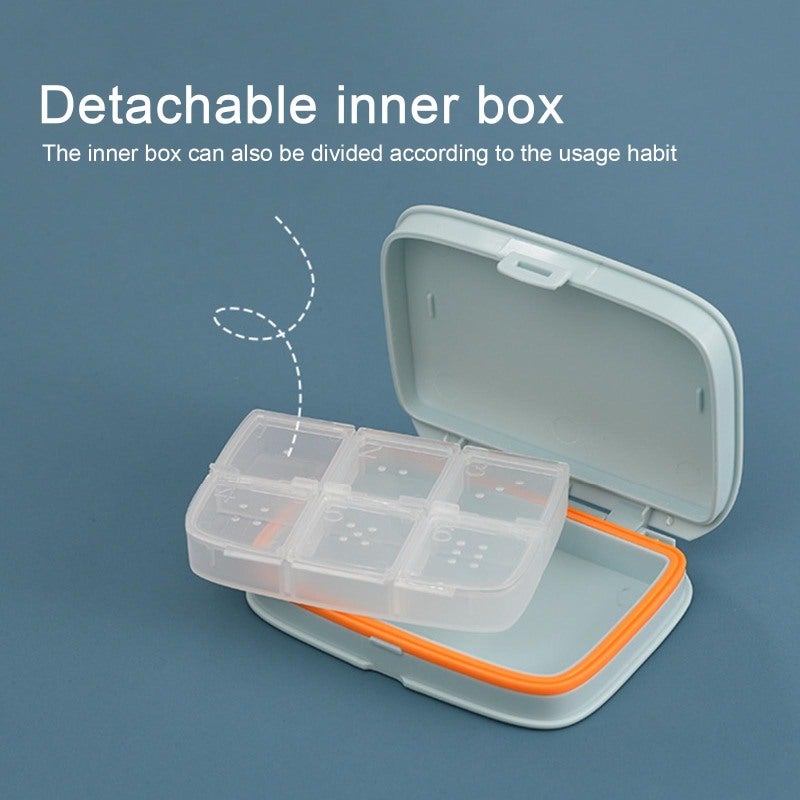 Pill Container: 7-Compartment Compact Design - Durable ABS & EP Material Portable Dispenser for Daily Home Use and Travel Health Management - Image 2