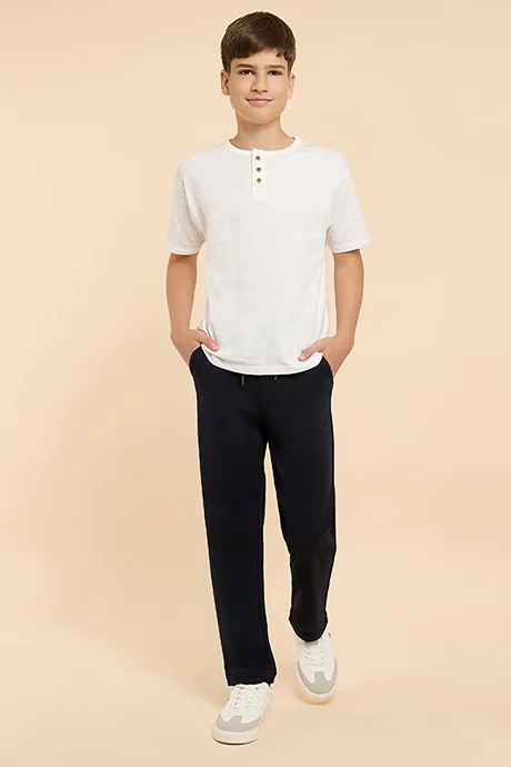 R&b Solid Knitted Pants with Drawstring Waist
