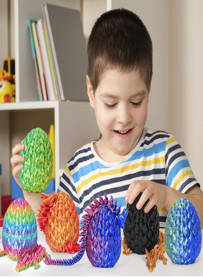 ONEVIVE 6 PCS Dragon Egg, 3D Printed Dragon Eggs with Dragon Inside Surprise Mystery Easter Egg Fidget Toy, Articulated Crystal Toys for Kid Desk Decor (B) - Image 3