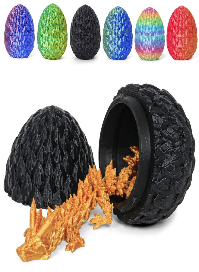 ONEVIVE 6 PCS Dragon Egg, 3D Printed Dragon Eggs with Dragon Inside Surprise Mystery Easter Egg Fidget Toy, Articulated Crystal Toys for Kid Desk Decor (B) - Image 2