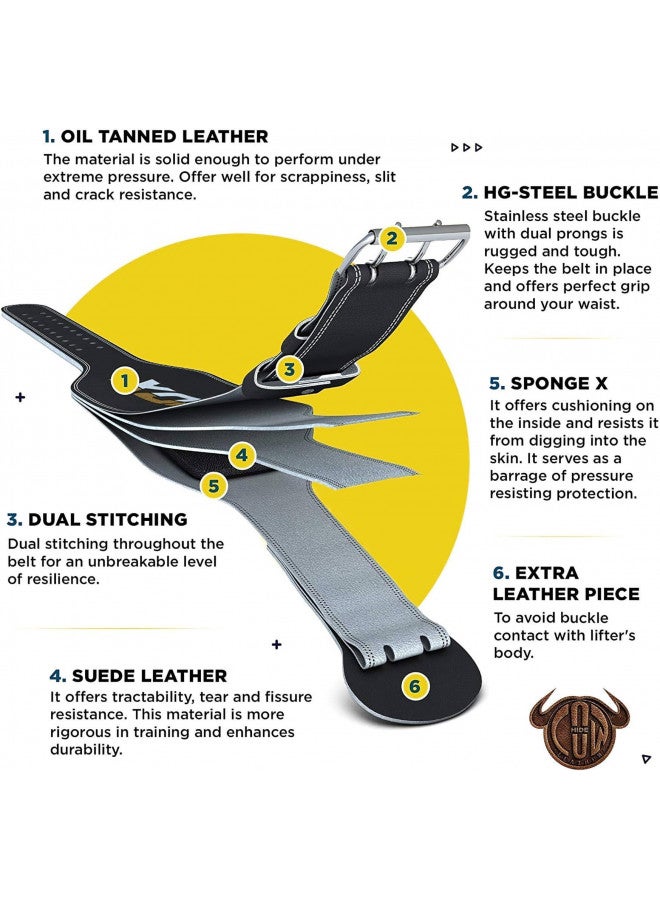 RDX Weight Lifting Belt Gym Exercise Workout, 6 inch Leather Padded Lumbar Back Support Men Women, 10 Adjustable Holes, Powerlifting Bodybuilding Deadlift, Squat Fitness Strength Training Equipment - Image 3