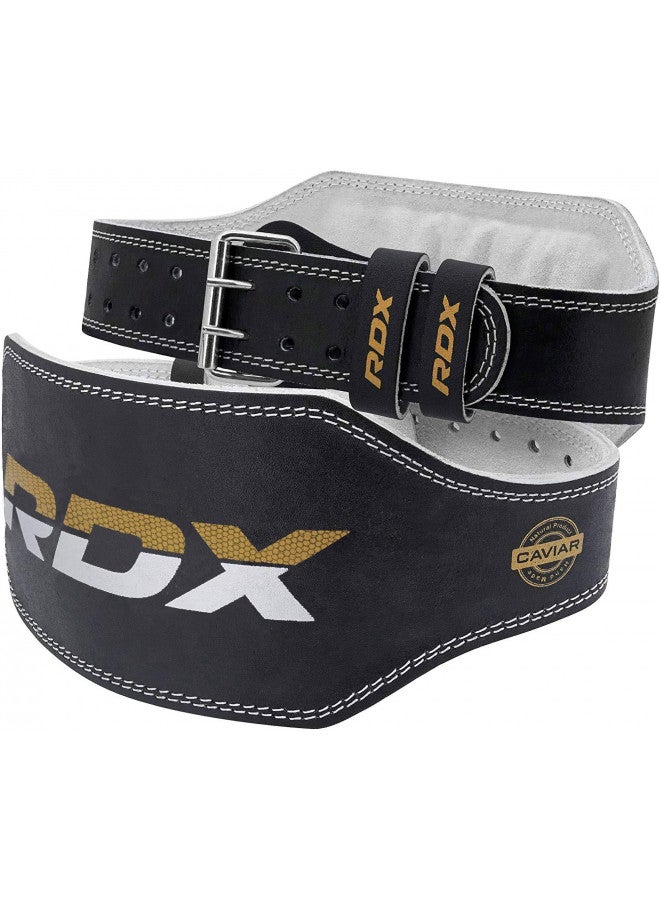 RDX Weight Lifting Belt Gym Exercise Workout, 6 inch Leather Padded Lumbar Back Support Men Women, 10 Adjustable Holes, Powerlifting Bodybuilding Deadlift, Squat Fitness Strength Training Equipment - Image 1