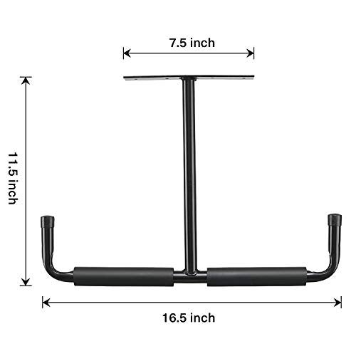 HomeRight HOME RIGHT Overhead Garage Storage Hooks, Heavy Duty Double Ceiling Rack, 16.5’’ Utility Shed Hangers, Great for Pipe, Lumber, Ladder, Fishing Rod and Ski Board(4Pcs, Black) - Image 3