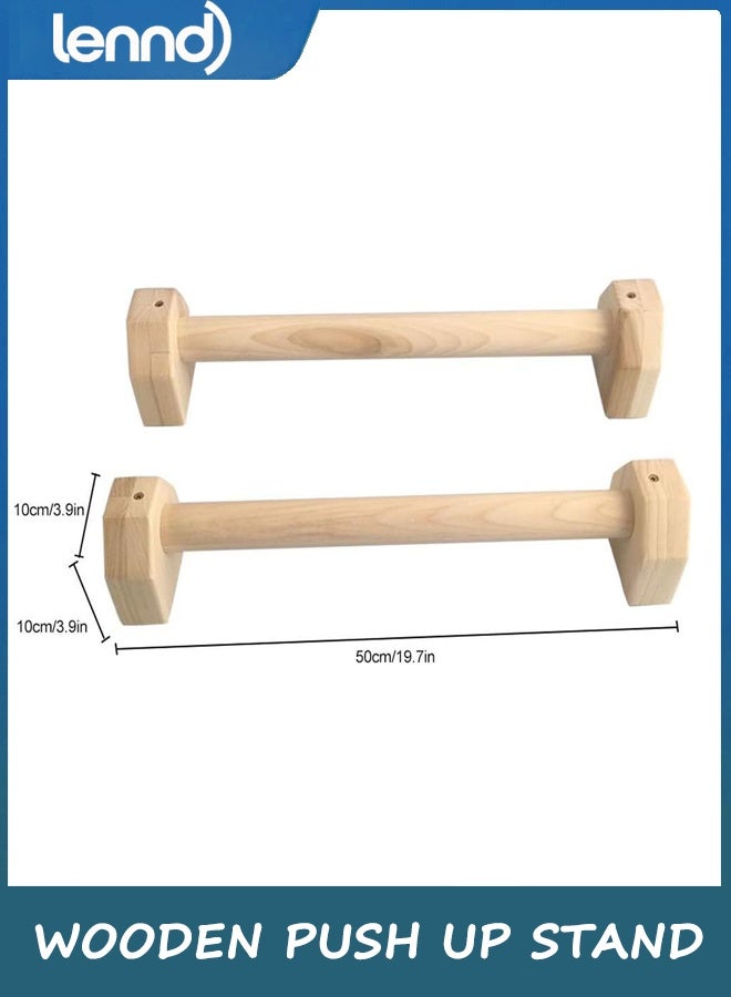 LENND Wooden Push-up Bars,Parallel Bars with Ergonomic,Push-up Bracket Board for Home Fitness Training Non-Slip Yoga Tools. - Image 2