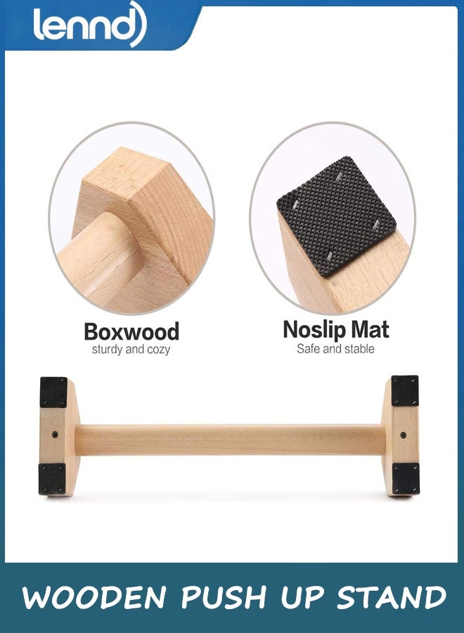 LENND Wooden Push-up Bars,Parallel Bars with Ergonomic,Push-up Bracket Board for Home Fitness Training Non-Slip Yoga Tools. - Image 4