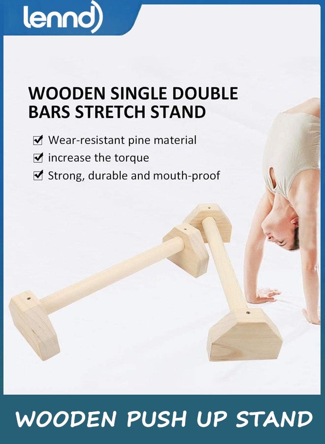 LENND Wooden Push-up Bars,Parallel Bars with Ergonomic,Push-up Bracket Board for Home Fitness Training Non-Slip Yoga Tools. - Image 5