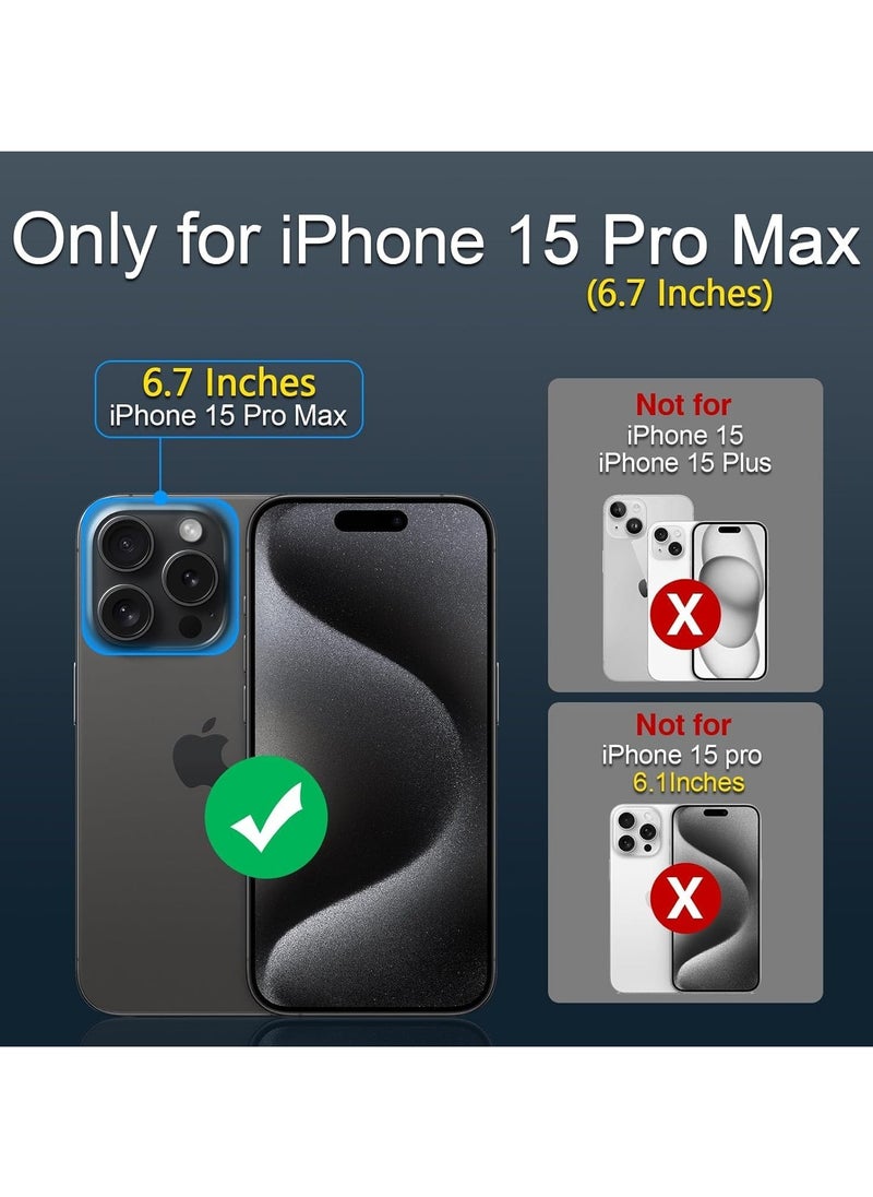 Frameless Case for iPhone 15 Pro Max – Slim, Hard, and Shockproof Design with MagSafe Compatibility, 360° Rotatable Magnetic Kickstand, and Built-In Ring Holder.