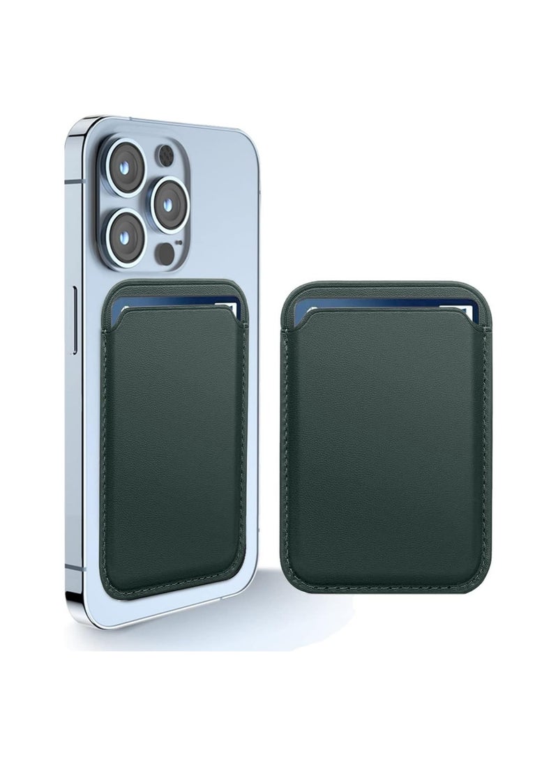 Generic - Magnetic Card Holder Phone Wallet for iPhone 16/15/14/13/12 Series with Magsafe, Wallet for iPhone 16 15 14 Pro Max Plus Series, Mag Safe 3 Wallet for iPhone 13 12 Pro Max Mini Series (Green) - Image 1