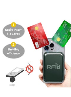 Generic Magnetic Card Holder Phone Wallet for iPhone 16/15/14/13/12 Series with Magsafe, Wallet for iPhone 16 15 14 Pro Max Plus Series, Mag Safe 3 Wallet for iPhone 13 12 Pro Max Mini Series (Green)  - Image 3