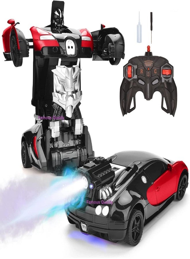 FAMOUS QUALITY® New Look Remote Converting Car to Robot; Robot to Car Toy; with Light and Sound for Kids; Pack of 1 (Red_Blue) - Image 1