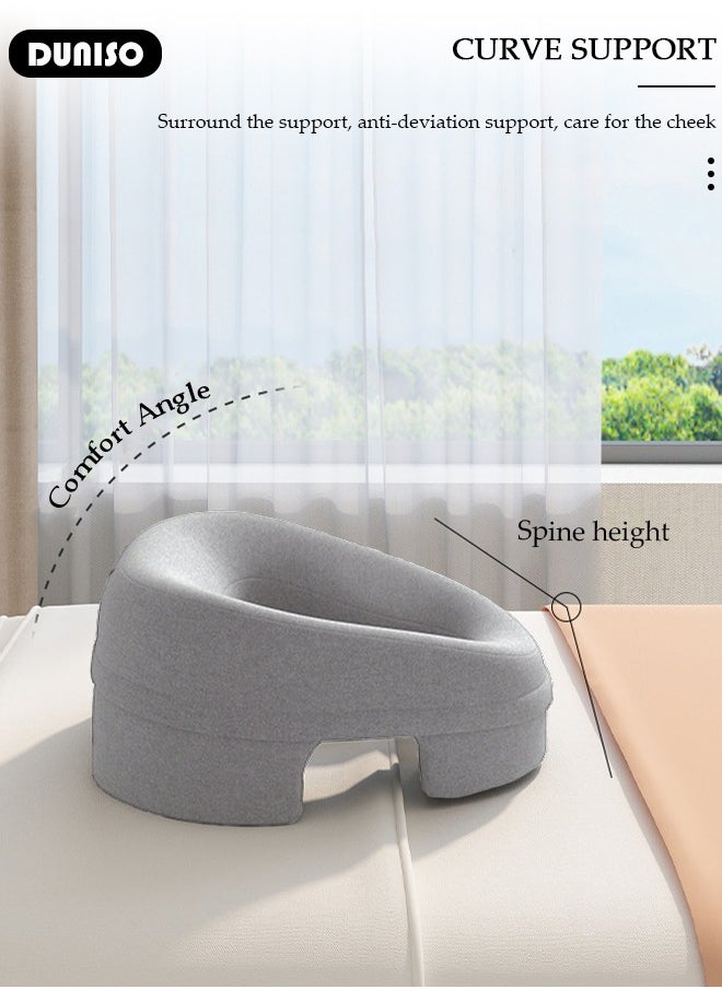 DUNISO Massage Face Pillow, Ergonomic Memory Office Nap Pillow, High Rebound Face Down Pillow for Sleeping, Face Rest Neck Head Cushion for Spa Salon Travel  - Image 2