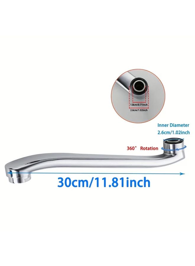 Stainless Steel Sink Faucet Extension Tube 25cm Silver S Bend For Leak Repair - Image 5