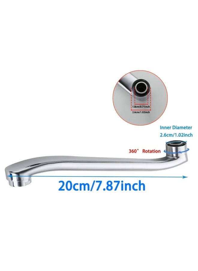 Stainless Steel Sink Faucet Extension Tube 25cm Silver S Bend For Leak Repair - Image 3