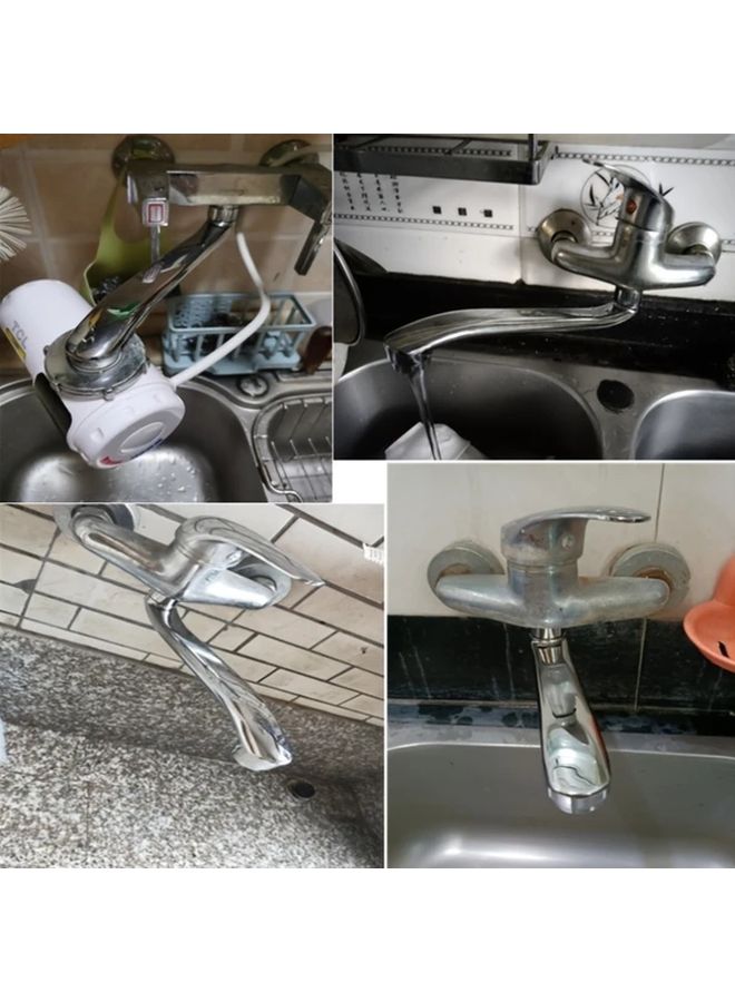 Stainless Steel Sink Faucet Extension Tube 25cm Silver S Bend For Leak Repair - Image 2