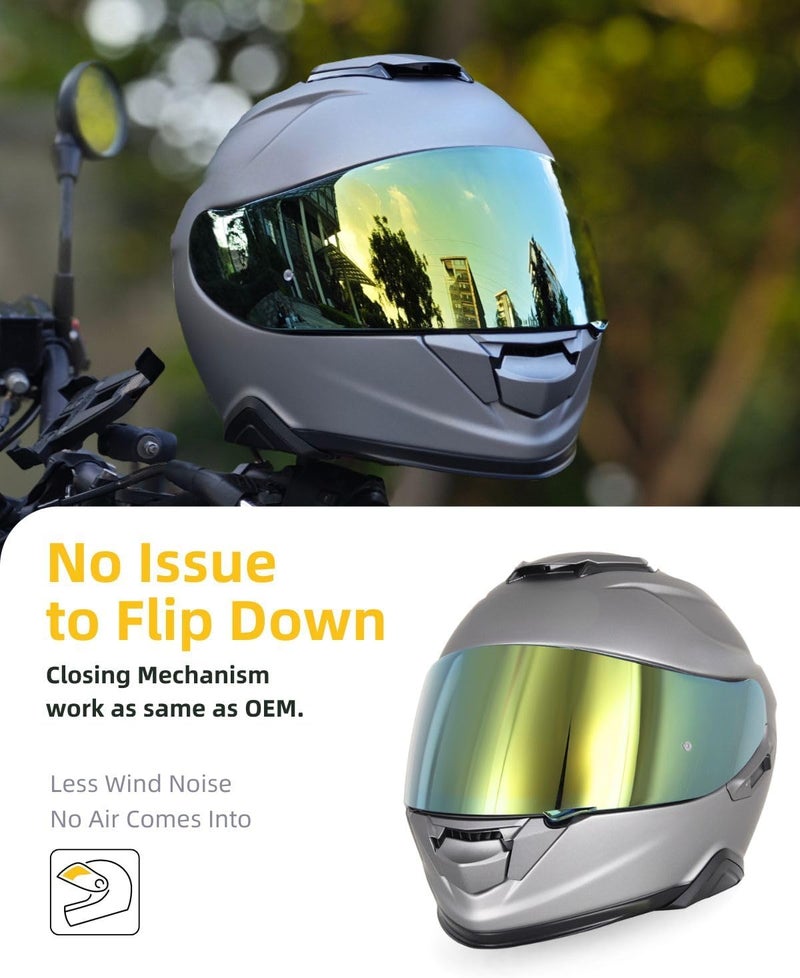 Soman GT Air Visors Shield Replacement - Gold Face Shield Compatible with GT Air, Neotec, CNS-1, TC-5, TC-9, GT Air 2 - Image 3