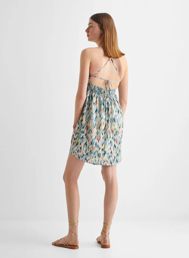 MANGO Kids Floral Print Midi Dress