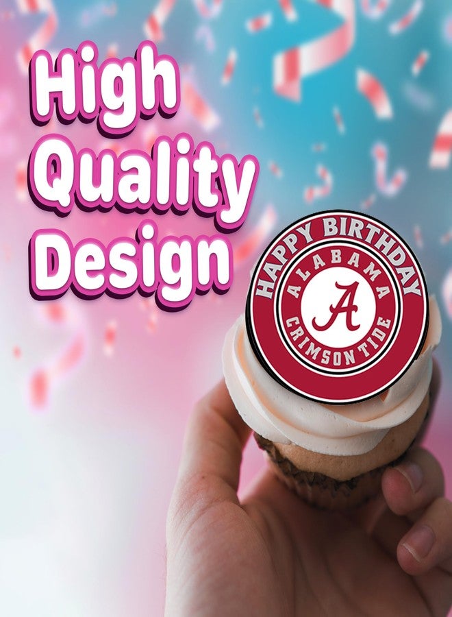 NATURAL BEHAVIOUR 30 x Edible Cupcake Toppers - Alabama Football Team Themed Collection of Edible Cake Decorations | Uncut Edible on Wafer Sheet - Image 3