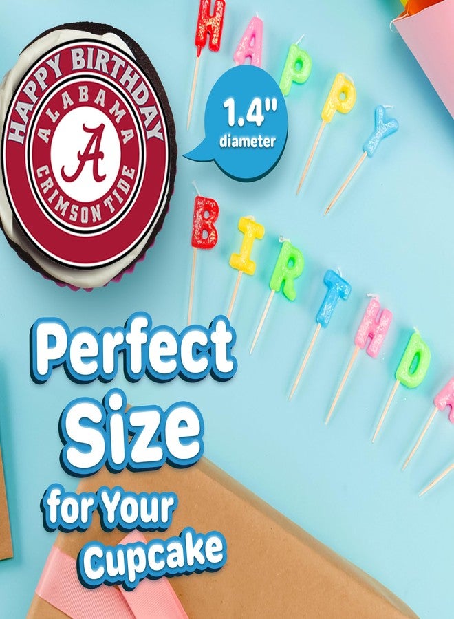 NATURAL BEHAVIOUR 30 x Edible Cupcake Toppers - Alabama Football Team Themed Collection of Edible Cake Decorations | Uncut Edible on Wafer Sheet - Image 4