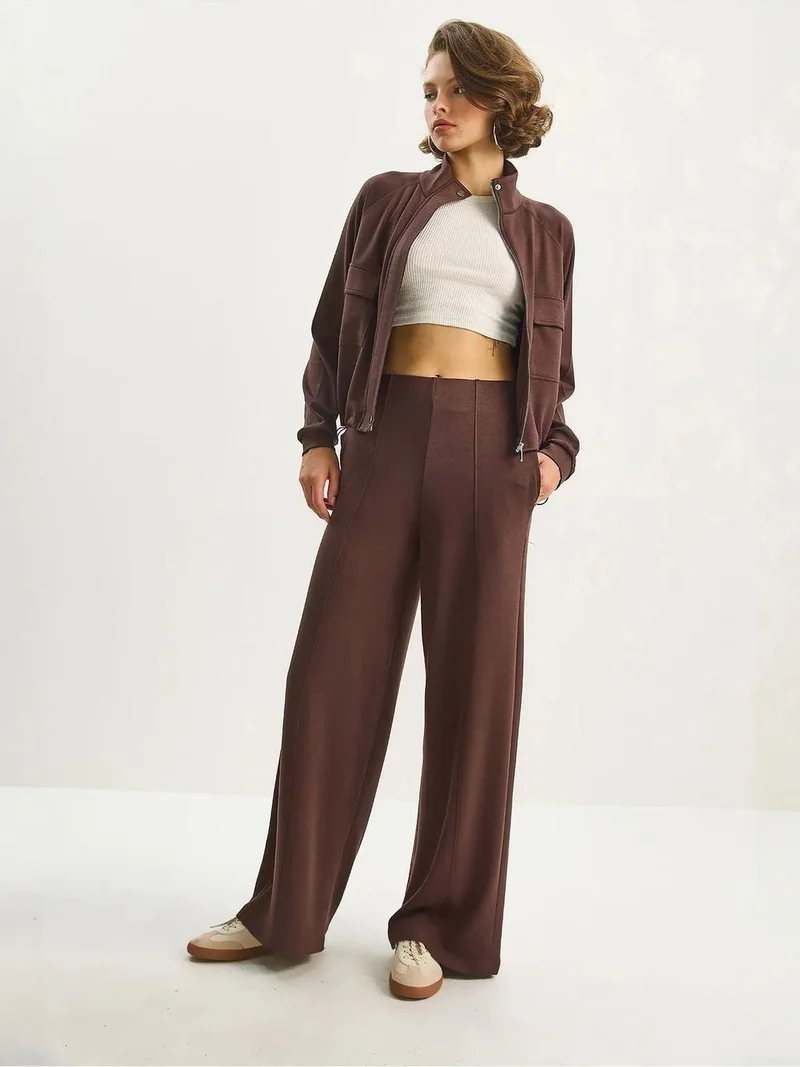 Bianco Lucci LUCCI Jacket-Pants Viscose Blend Two-Piece Coord Set