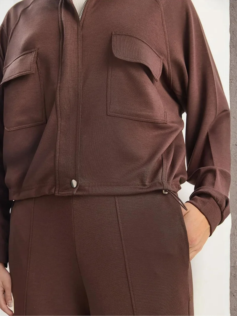 Bianco Lucci LUCCI Jacket-Pants Viscose Blend Two-Piece Coord Set
