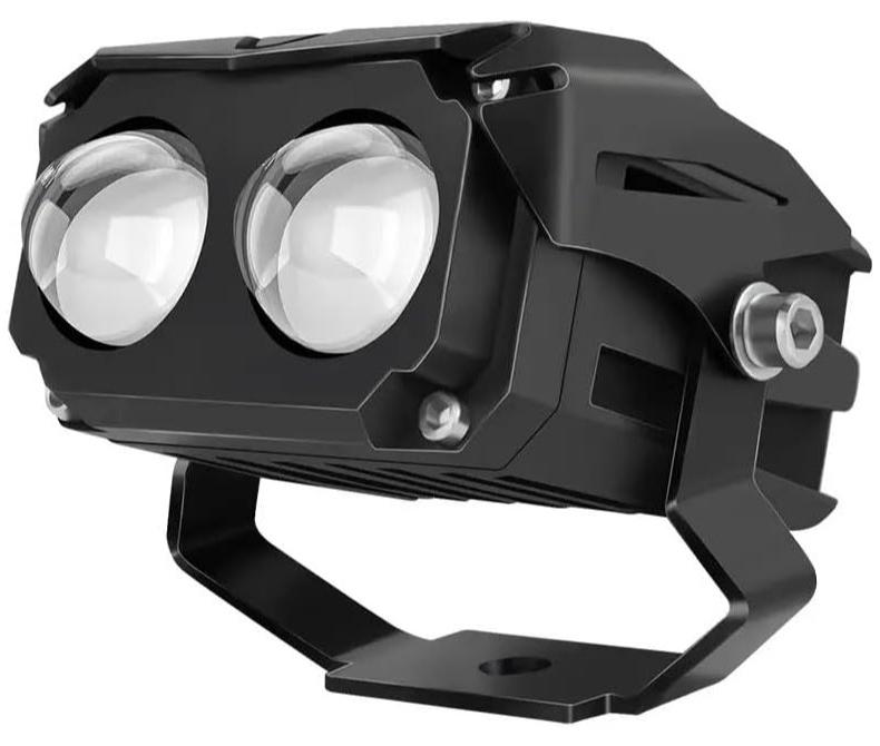 Dual LED Fog Light Projector, White & Yellow Light, IP68 Waterproof, with Mounting Brackets, for Motorcycle, Car, ATV, SUV - Image 1